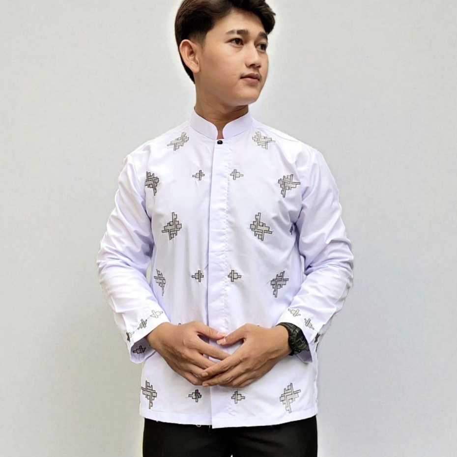 Baju koko putih baju koko bordir