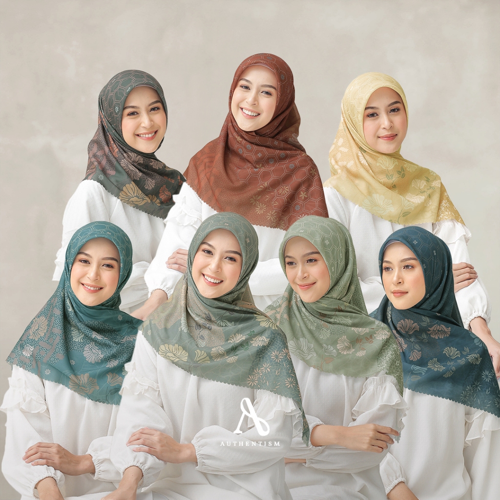 AUTHENTISM ID Queen Bee Series Kerudung Segi Empat Motif Voal Ultrafine Lasercut Premium