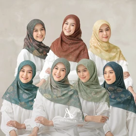 AUTHENTISM ID Queen Bee Series Kerudung Segi Empat Motif Voal Ultrafine Lasercut Premium