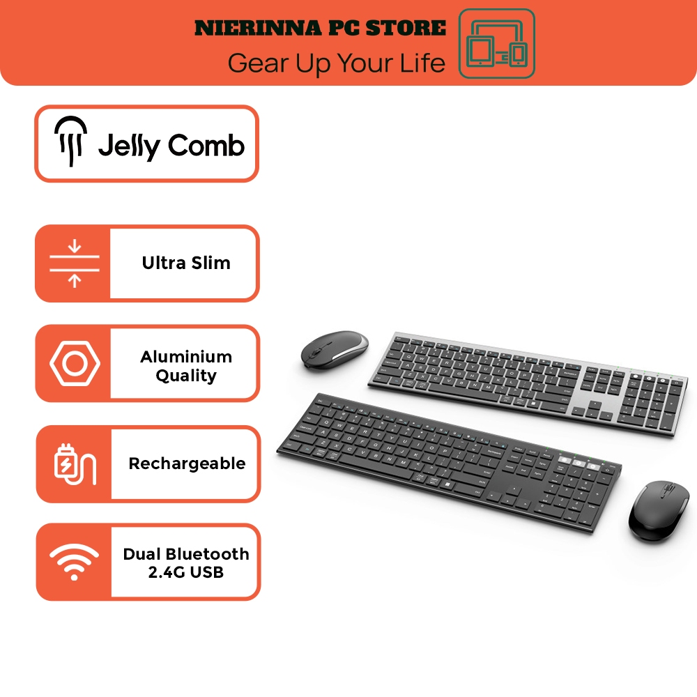 Jual Jelly Comb Keyboard and Mouse Combo Wireless Bluetooth and 2.4G ...