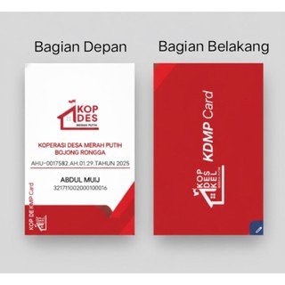 Jual KDMP kartu Anggota Cetak satuan Bahan PVC Tebal Kuat dan Awet ...