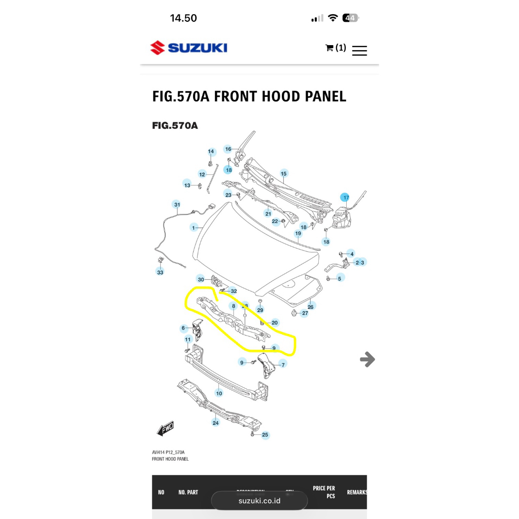 Jual Member hood lock ertiga lama ori | Shopee Indonesia