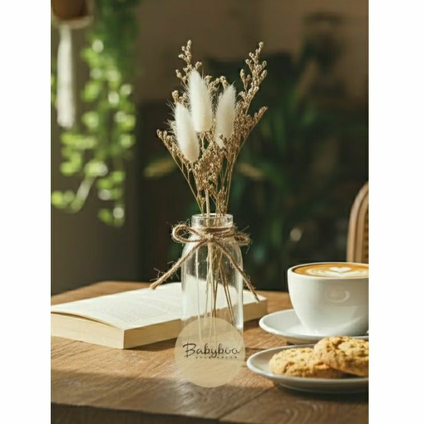 Jual SET VAS BUNGA KERING dried flower rangkaian mini buket kecil ...