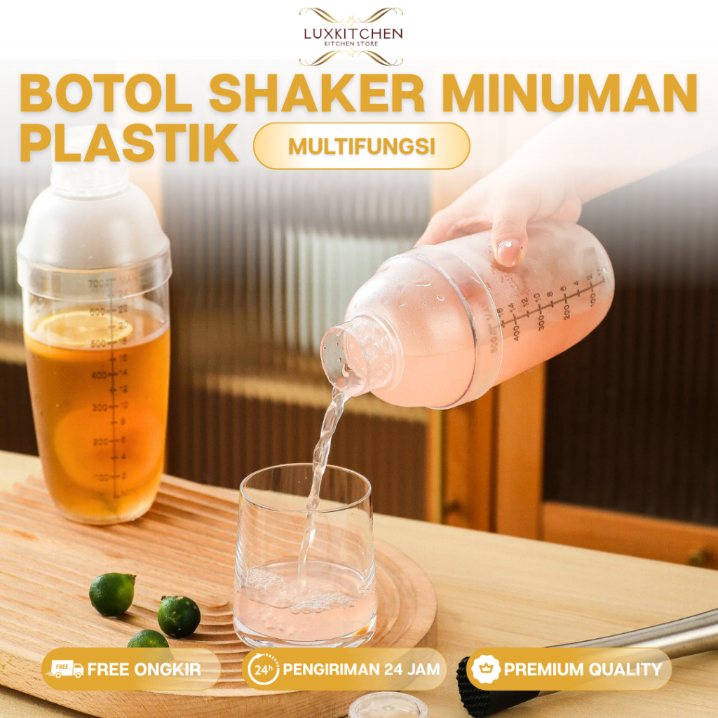 Jual LuxKitchen - Botol Shaker Minuman 700ml/1000ml–Cup Shaker Plastik ...