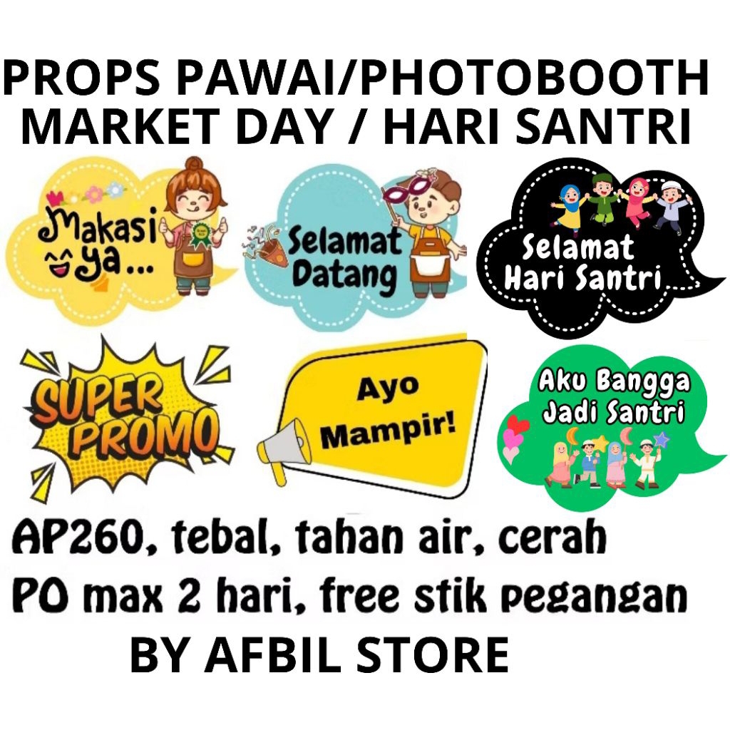 Jual Props Photobooth Hiasan Pawai Hari Santri Event Market Day ...