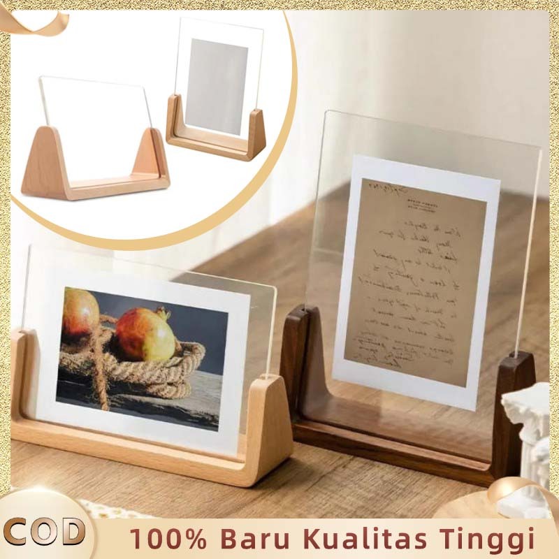 Jual Standing Menu Meja Stand Menu Display Menu Holder Kayu A4 Stand ...