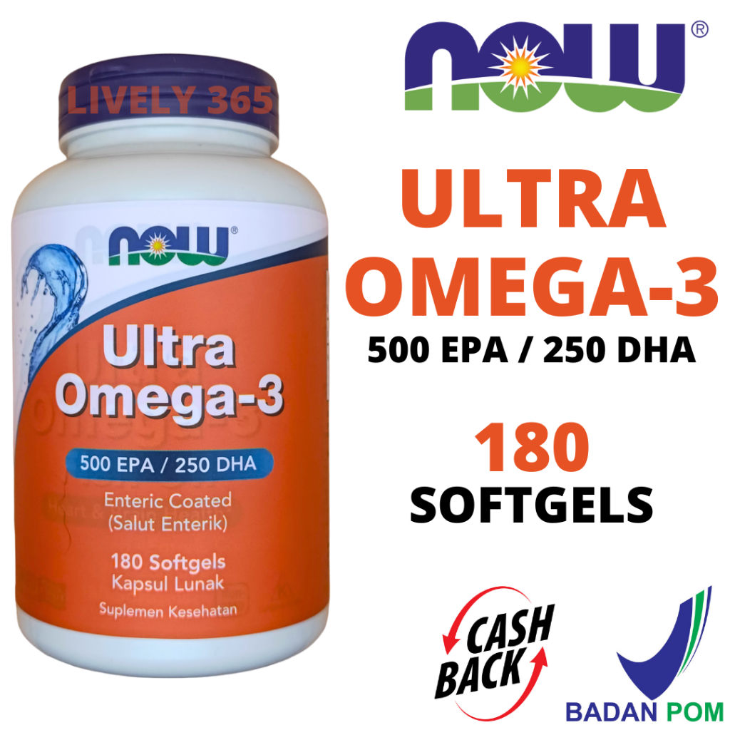 Jual Ultra Omega-3 Omega 3 500 EPA / 250 DHA | NOW Foods | 180 Softgels ...
