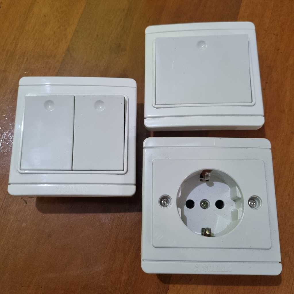 Jual Stop Kontak Saklar Satu Dua Dobel Saklar Tunggal Seri Colokan ...