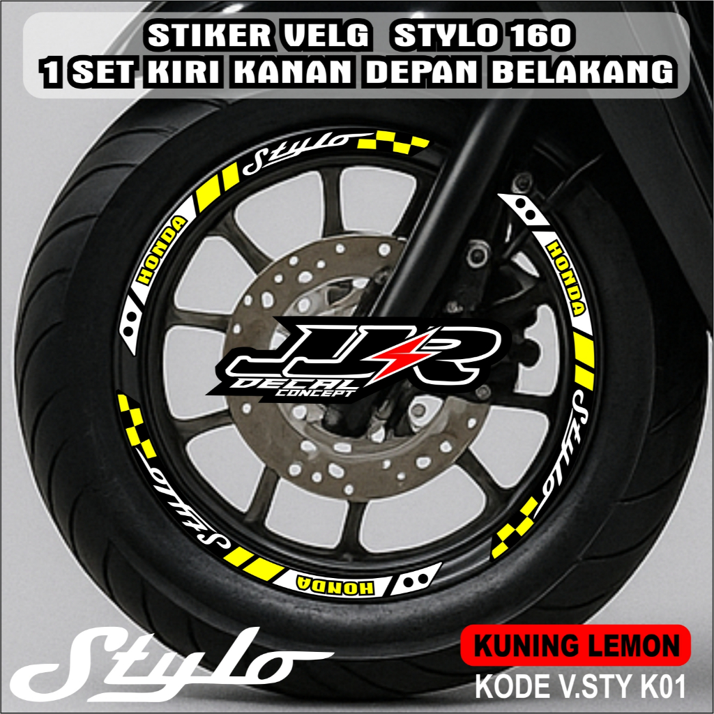 Jual Sticker Velg HONDA STYLO 160 keren Set Anti air tahan lama K01 ...