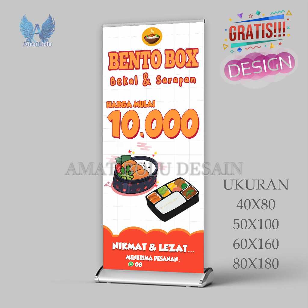 Jual Cetak Spanduk Banner NASI BENTO SERBA 10 RIBU Costom Desain ...