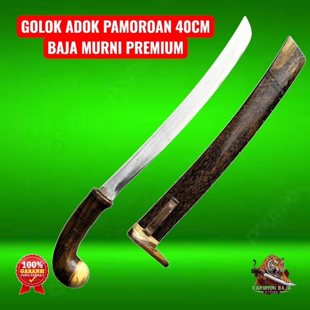 Jual Golok Bambu Adok Pamoroan 40cm Baja Murni Premium | Shopee Indonesia