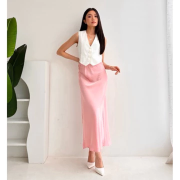 Mafia Sateen Silk Skirt Rok Midi Bahan Satin Silk