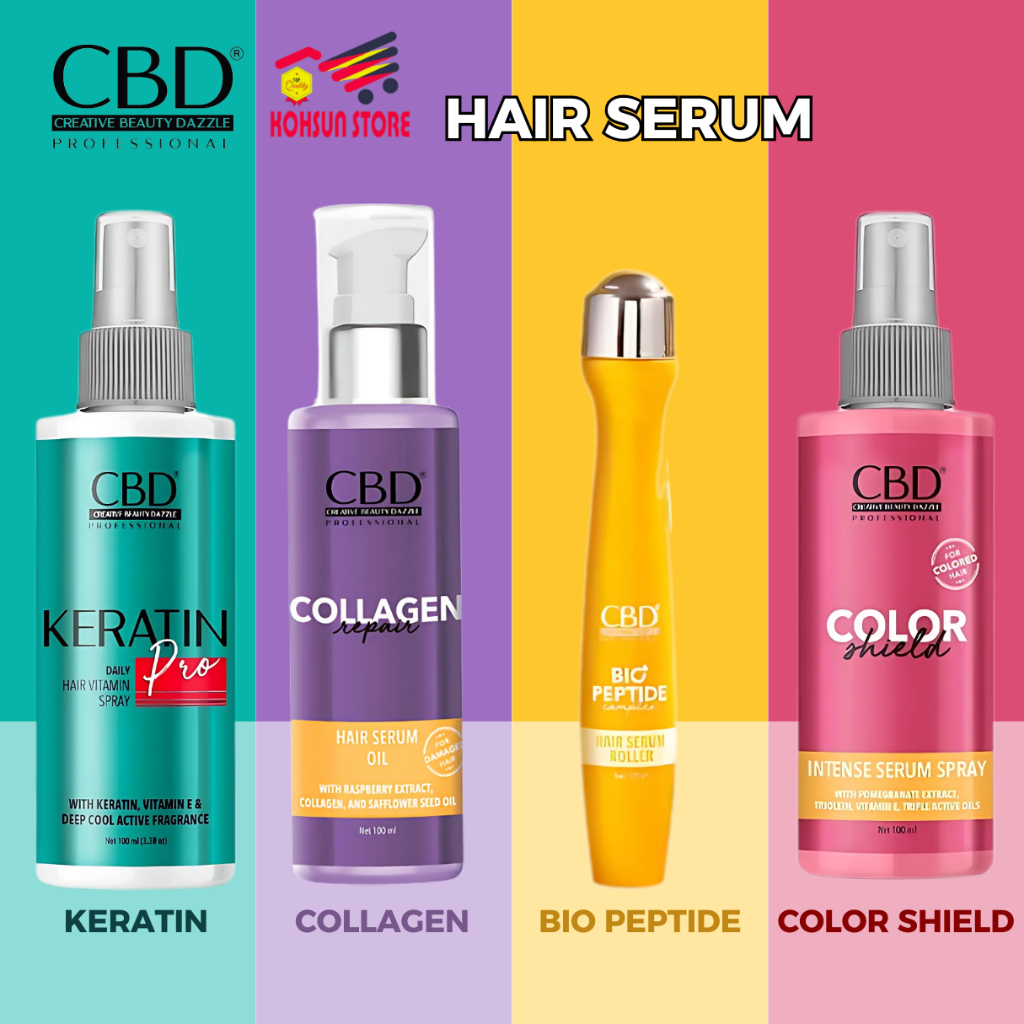 Jual CBD Hair Serum Intense Keratin Collagen Color Shield Bio Peptide ...