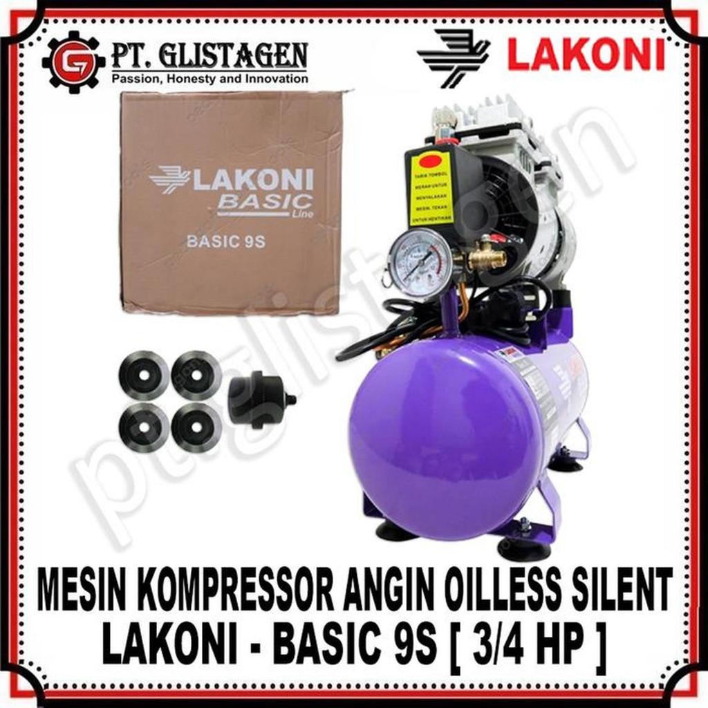 Jual LAKONI Mesin Kompressor Mini Oilles Angin Listrik BASIC 9S 3/4HP ...