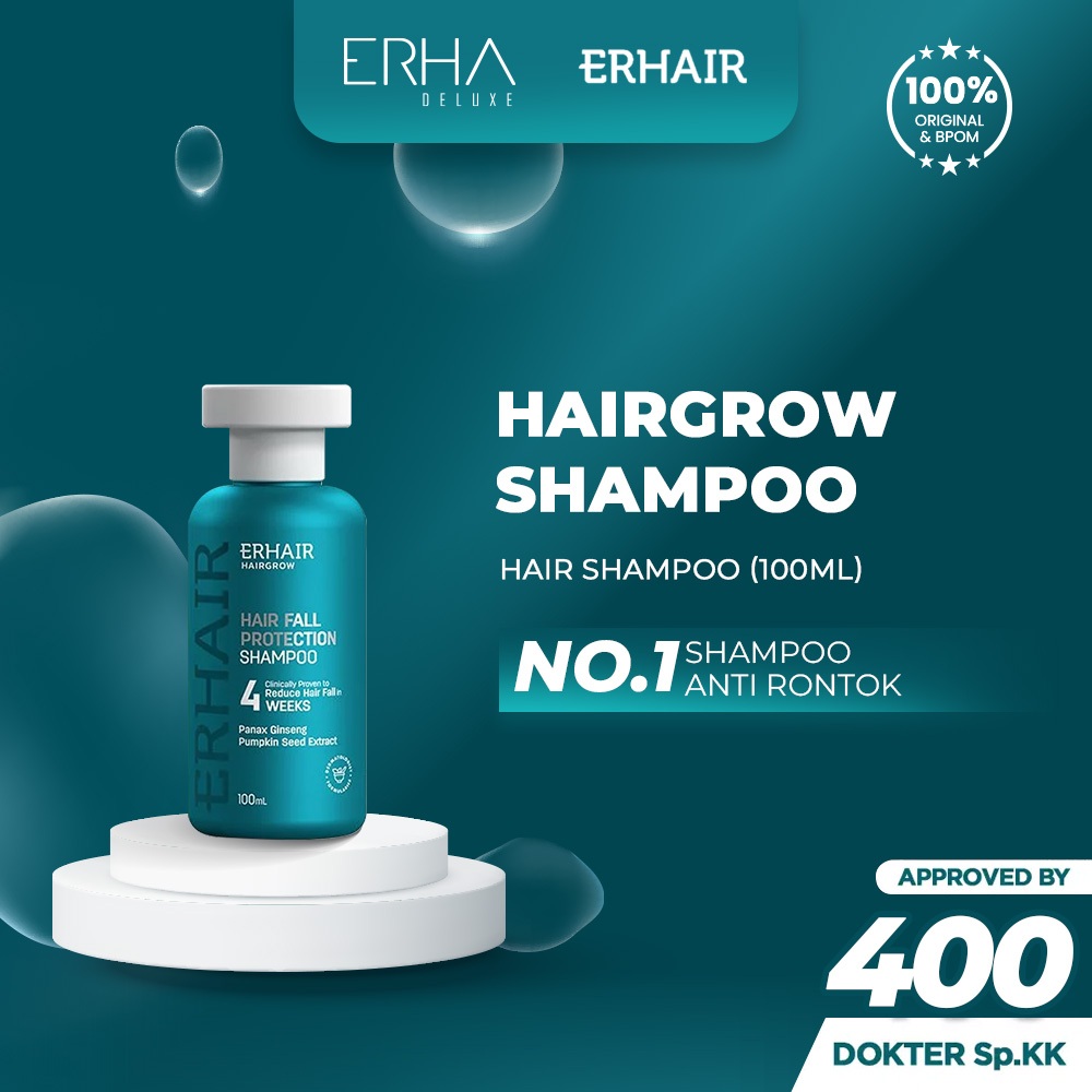 ERHA ERHAIR Shampoo Penumbuh Rambut Rontok ERHA Hairgrow 100 ml - Ekstrak Ginseng / Teruji Klinis
