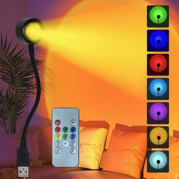Lampu Sunset Proyektor Remote RGB Dengan Proyektor Remote Port USB Ideal Untuk Foto Luar Ruang