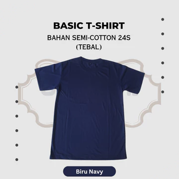 Tebal Kaos Polos Pria Wanita Lengan Pendek Semi Cotton 24s Premium Reguler Fit Dewasa Lembut