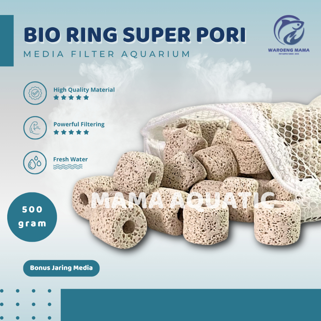 Jual Bio Ring SUPER PORI Media Filter Aquarium Kolam Ikan BONUS JARING ...