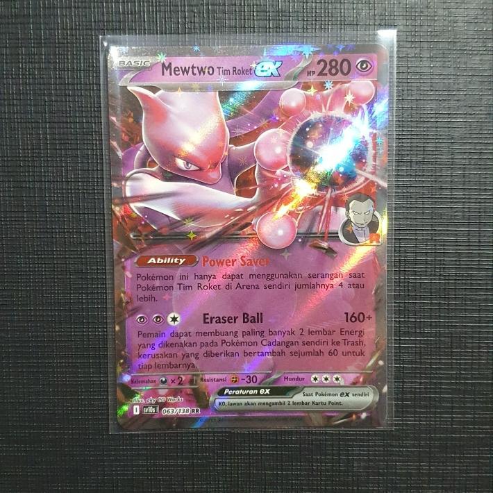 Jual Mewtwo Tim Roket EX RR sv10s 063/138 Kehadiran Juara Pokemon TCG ...