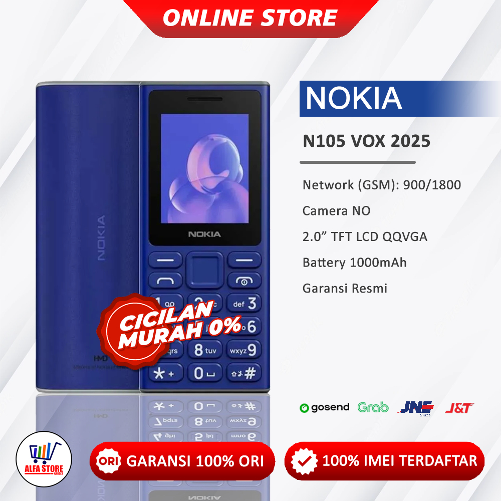 Jual NOKIA N105 VOX 2025 NOKIA SENTER 105 GARANSI RESMI | Shopee Indonesia