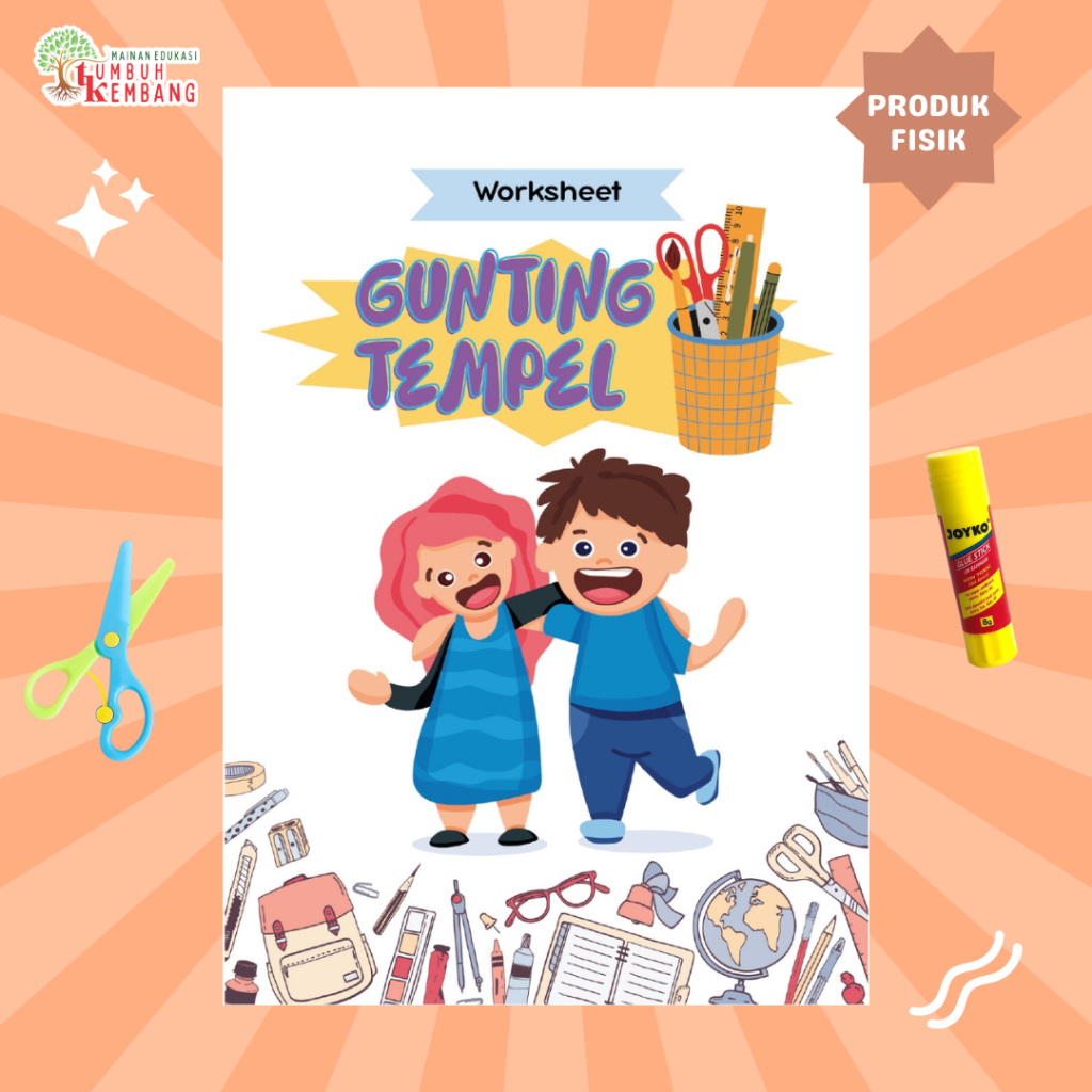 Jual Worksheet Aktivitas Gunting Tempel Anak PAUD TK Lembar Latihan ...