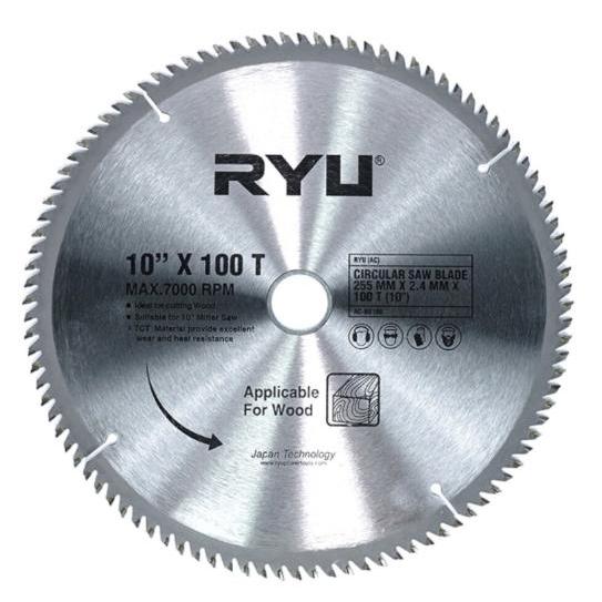 Jual RYU CIRCULAR SAW BLADE 255 MM X 2.4 MM X 100 T Mata Potong Kayu 10 ...