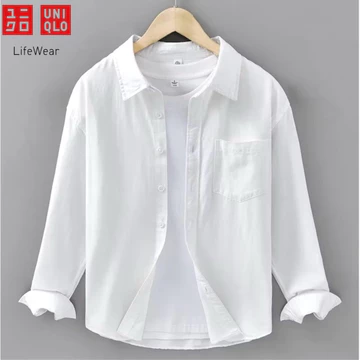 Kemeja Putih Uniqlo Pria Lengan Panjang Slim Fit