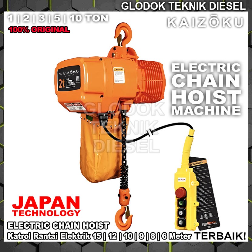 Jual Kaizoku Electric Chain Hoist Machine 3 Ton x 15 | 12 | 10 | 9 | 8 ...