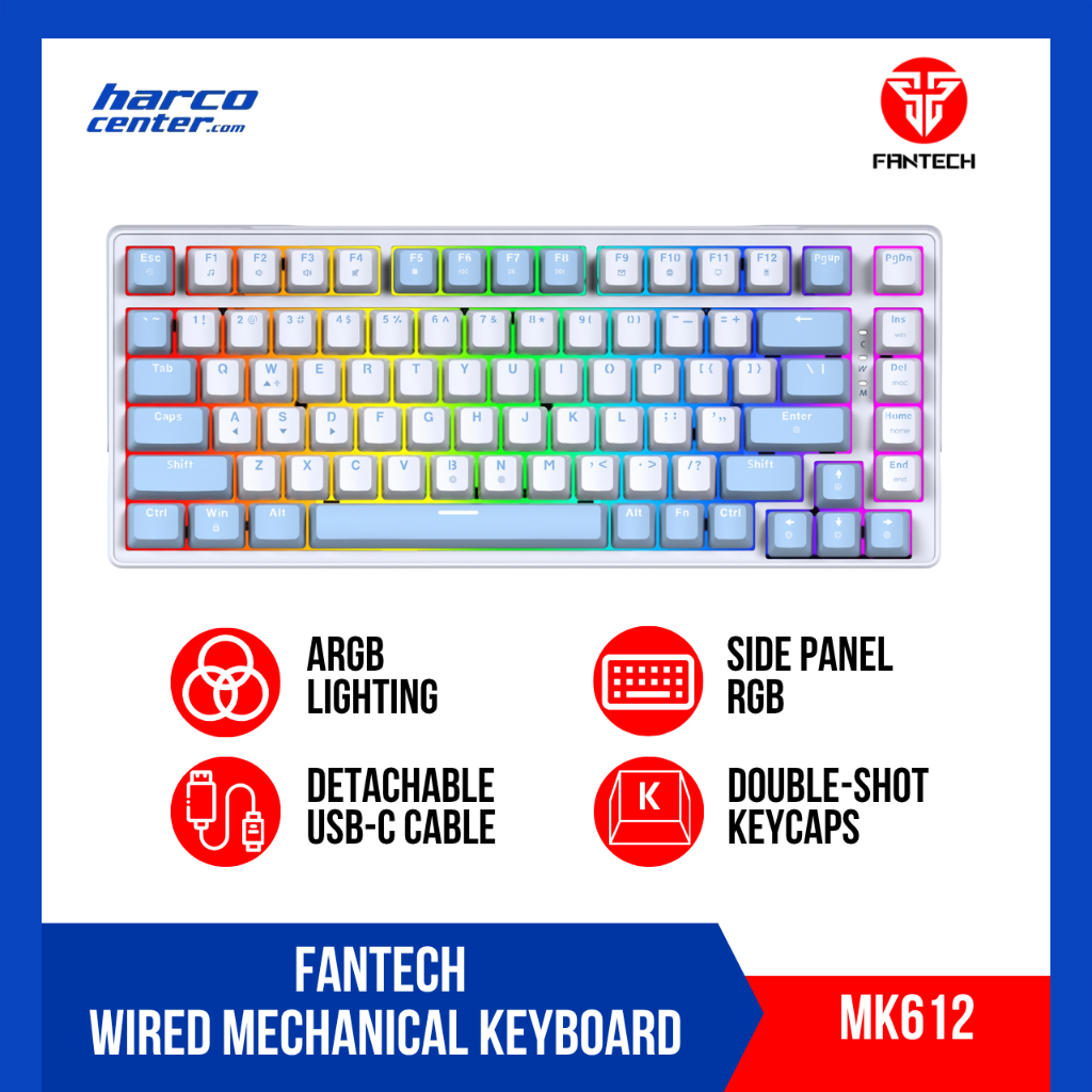 Jual Fantech ATOM X83 MK612 Wired Mechanical Keyboard - ARGB Lighting ...