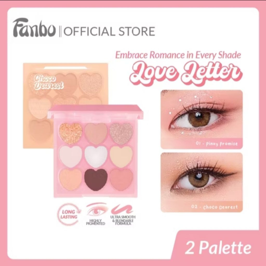 Jual fanbo love letter eyeshadow palette | Shopee Indonesia