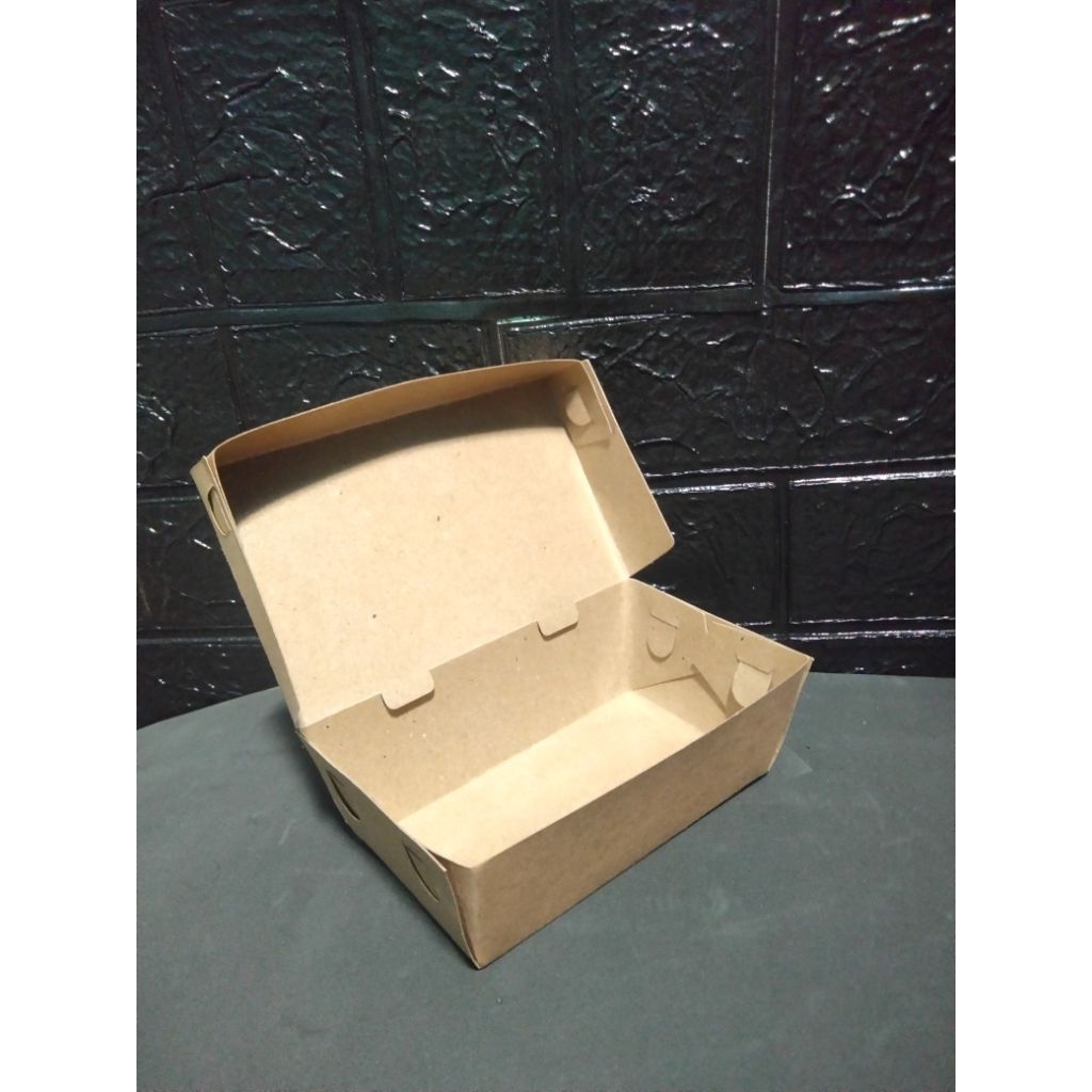 Jual paper lunch box ukuran S baru/ box pisang keju / box tahu bulat ...