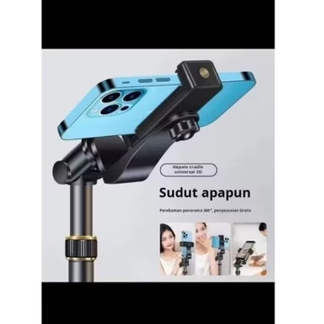 Tripod Handphone 2 1M Full Besi Pluss Mini Ball Head Holder Tripod Hp Kamera Live Streaming