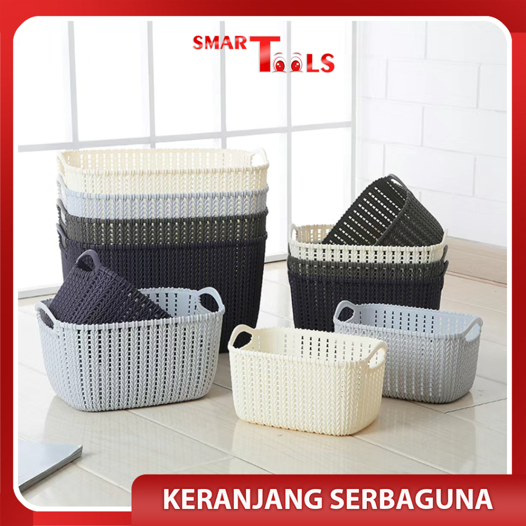 Jual Smartools - Keranjang Plastik Persegi Serbaguna Keranjang Anyam ...