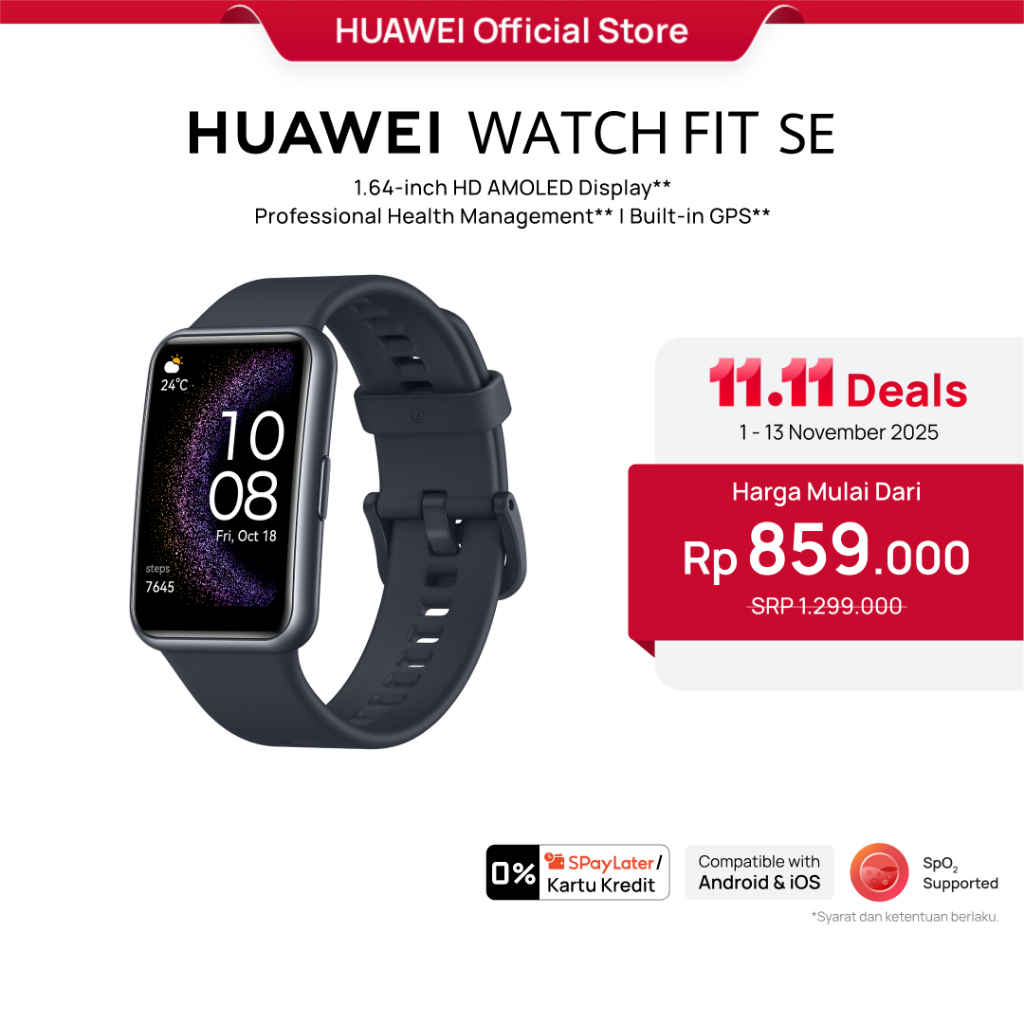 HUAWEI WATCH FIT Special Edition Smartwatch HD AMOLED 24/7 Active  Health Management Built-in GPS Fast Charging