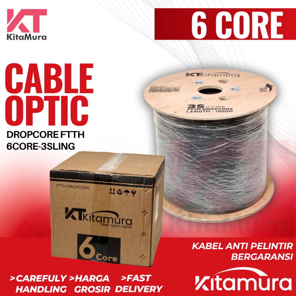 Jual Kabel Dropcore KITAMURA 1CORE, 2CORE, 4CORE 3Selling 1000Meter ...