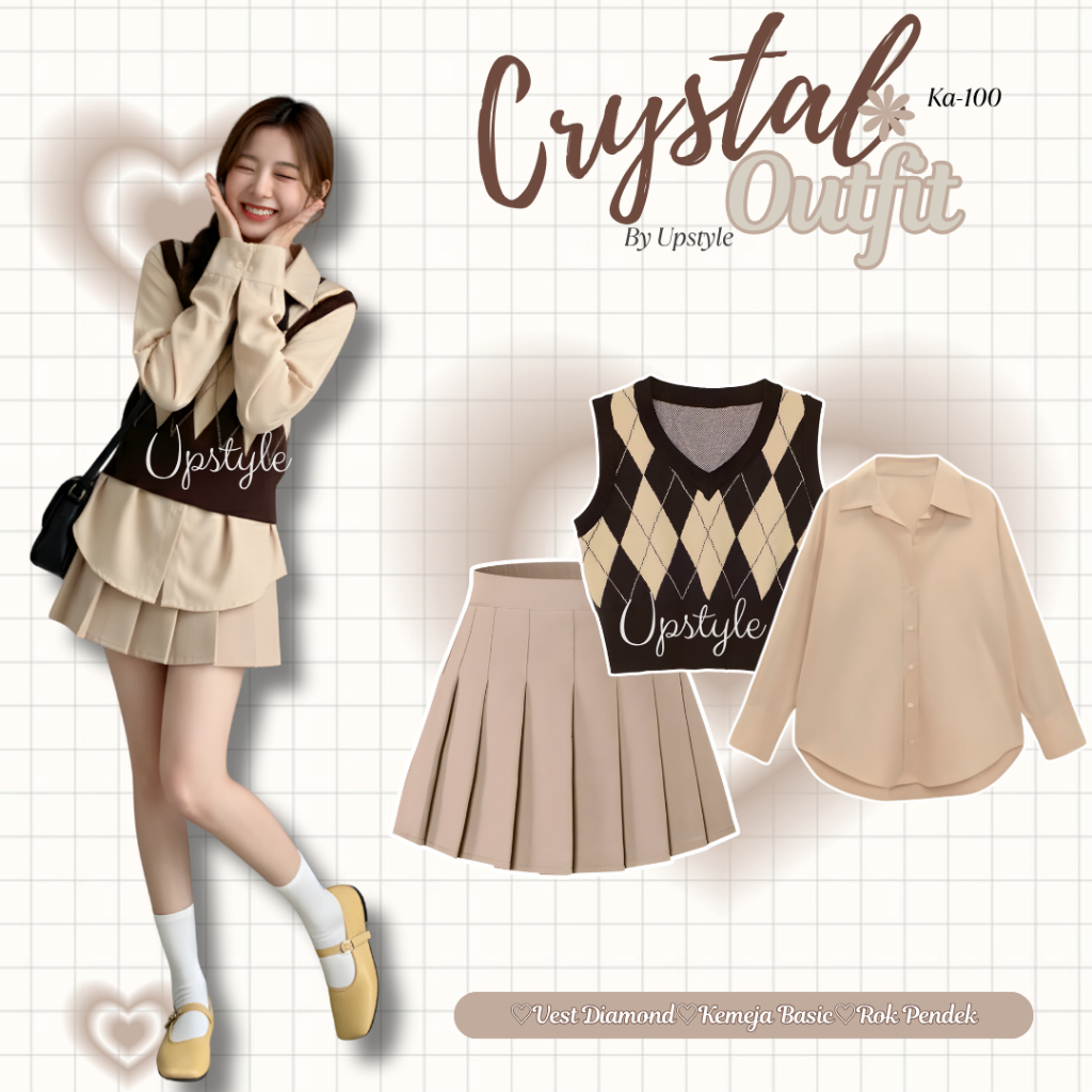 Jual Upstyle - Crystal Outfit Set Wanita Korean Style OOTD Remaja ...