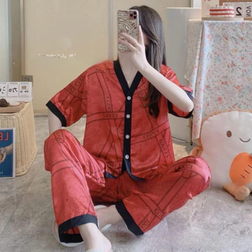 YapLie VLECA01 Baju Tidur Piyama Satin Premium Bahan Lembut Halus Cantik Cocok Seharian