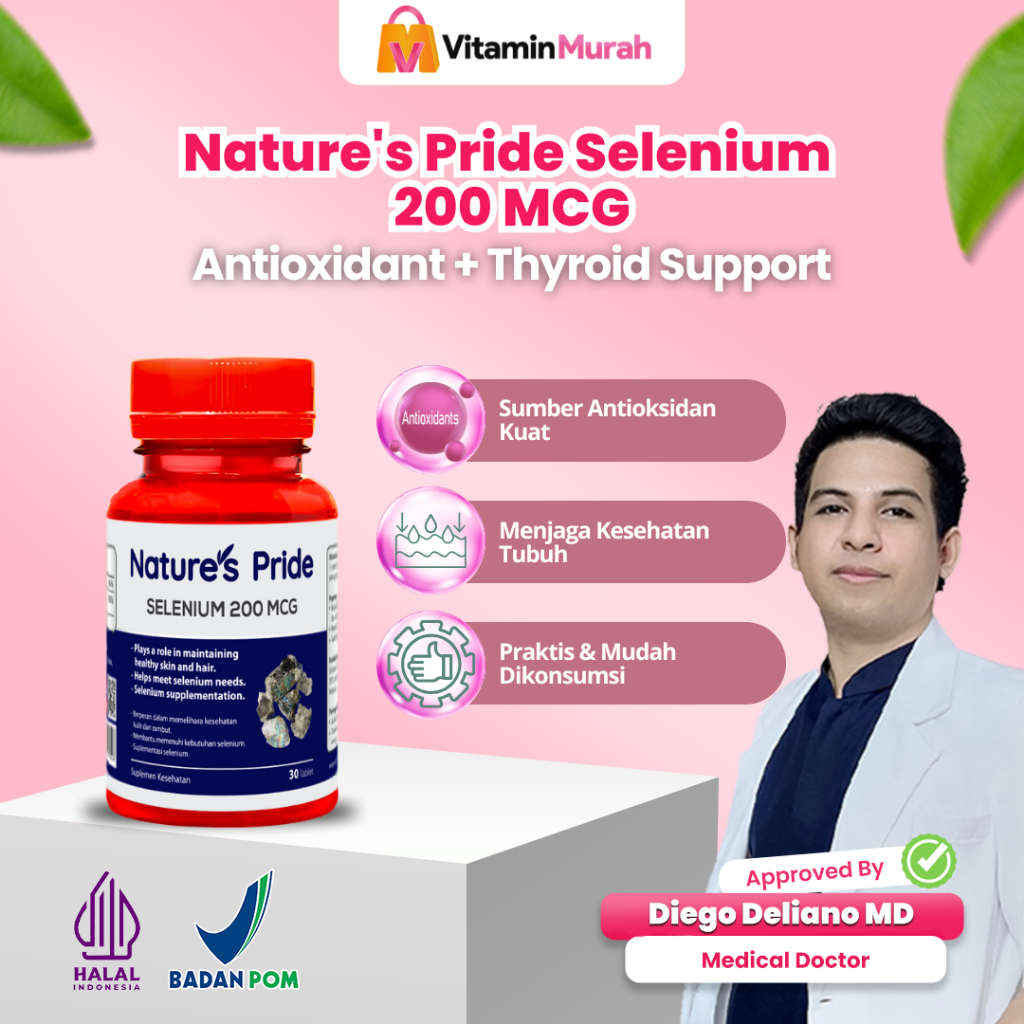 Jual NATURE'S PRIDE SELENIUM 200 MCG ANTIOXIDANT THYROID SUPPORT ISI 30 ...