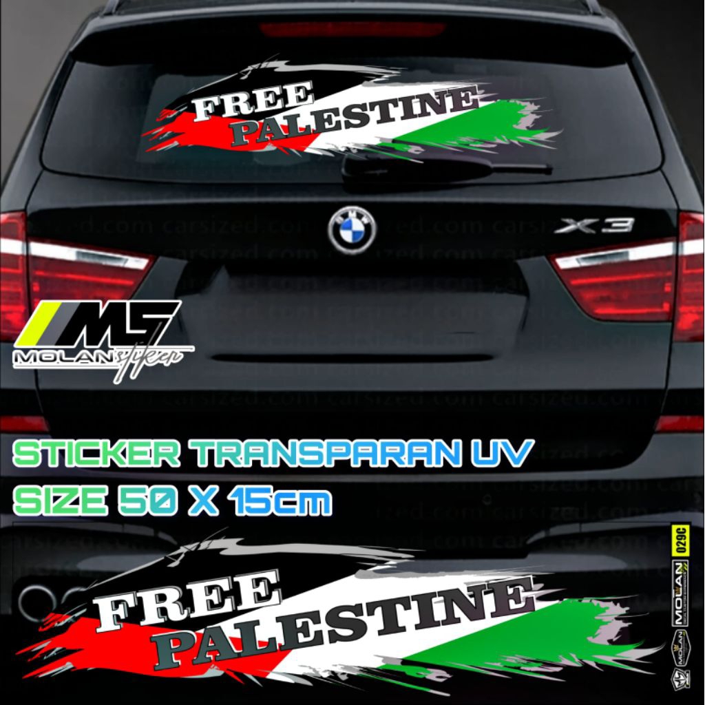Jual Sticker Transparan Uv Kaca Kabin Kap Bak Mobil Palestina Gaza ...