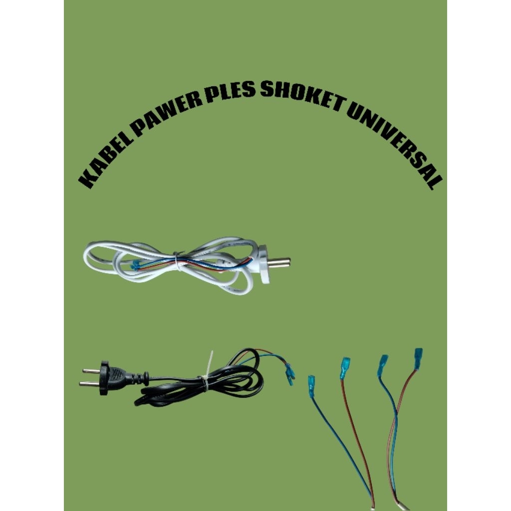Jual jual kabel power ples shoket universal dua parian warna putih dan ...