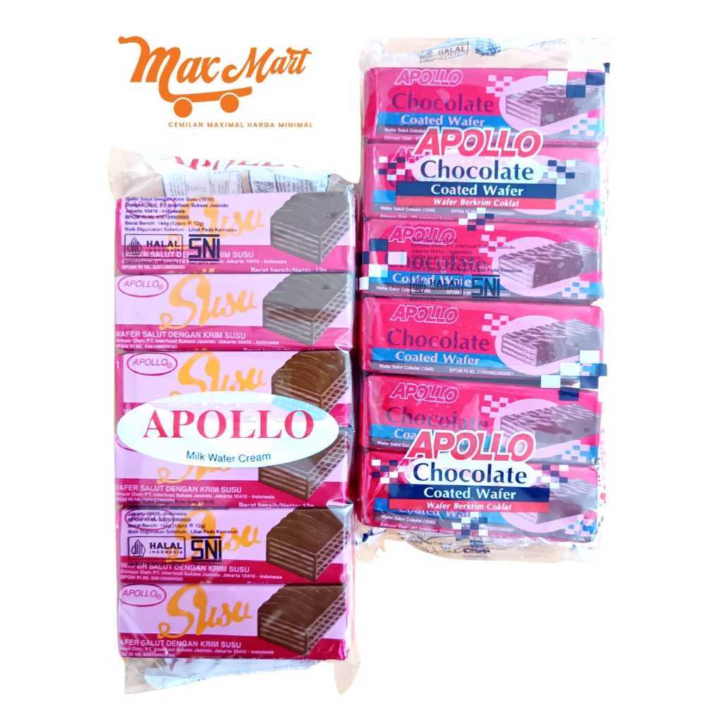 Jual Apollo Wafer Coklat Susu Apolo Wafer Biskuit Chocolate Milk 12 Pcs ...