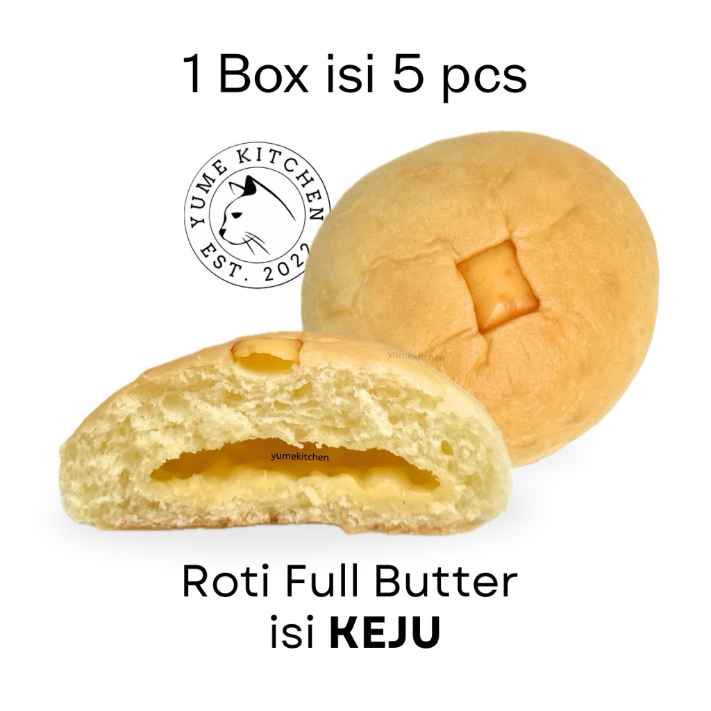 Jual 1 Box (isi 5 pcs) Roti Full Butter isi Keju by Yume Kitchen - Roti ...