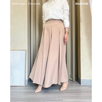 Amarestola Shima Kulot Celana Kulot Wanita Kantor Kasual Lebar Panjang Navy Black Off White