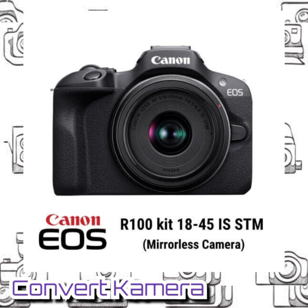 Jual Canon EOS R100 kit 18-45 IS STM-Resmi | Shopee Indonesia
