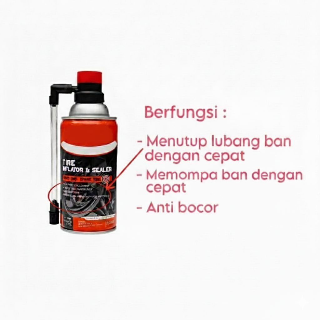 Jual Pompa ban darurat + cairan anti bocor ban tubebless | Shopee Indonesia
