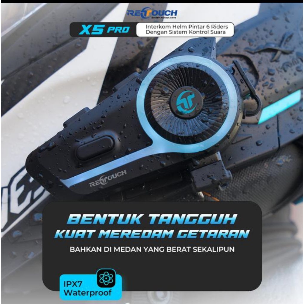 Jual INTERCOM RETOUCH INTERCOM X5 PRO Interkom Helm Pintar untuk 6 ...