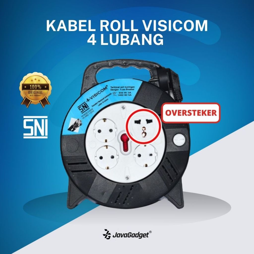 Jual Kabel Roll Visicom 4 Lubang 10 Meter 15 Meter | Shopee Indonesia