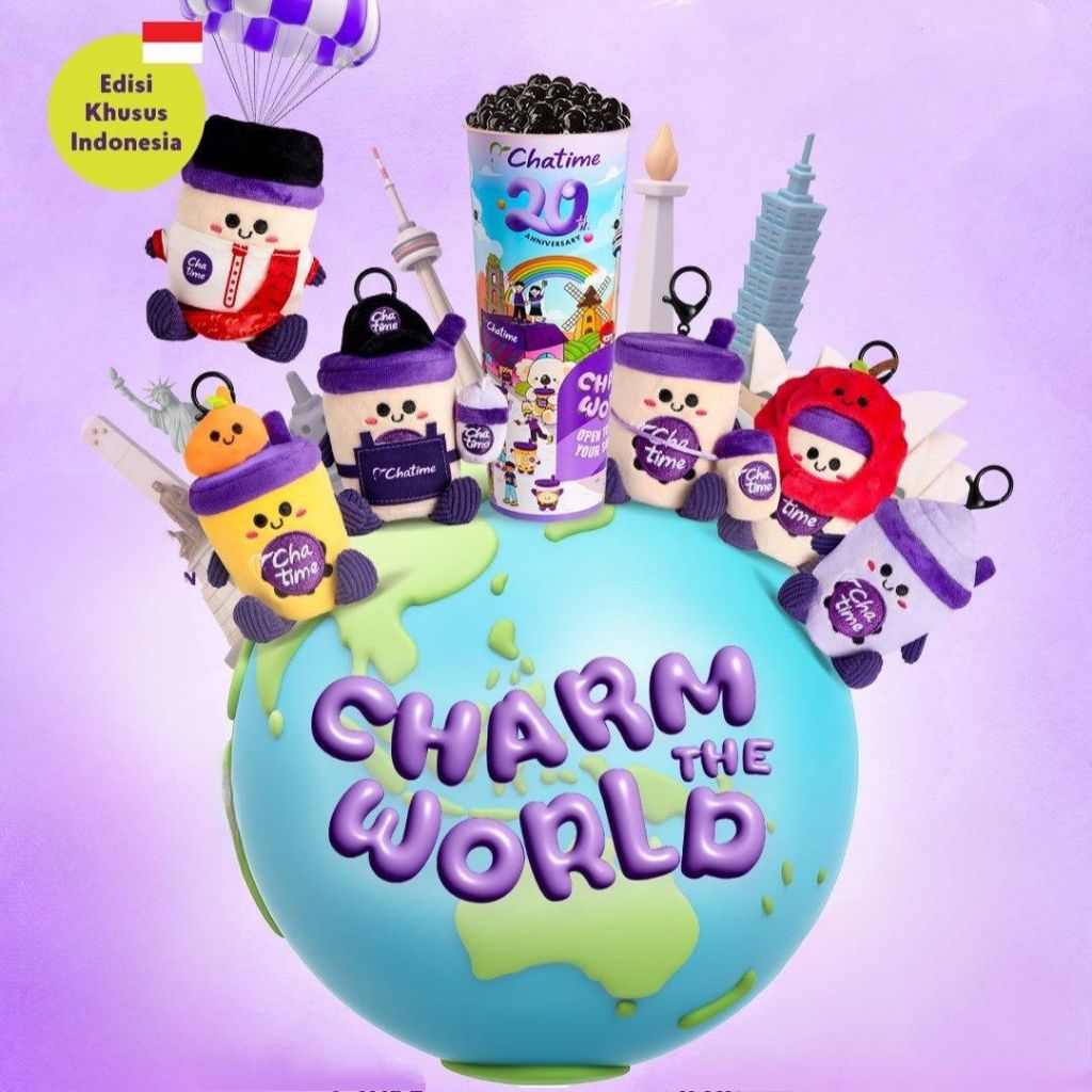 Jual Chatime Charm The World Edition Bag Charm Keychain 20th ...
