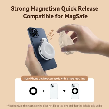 TELESIN Lampu Halo Magnetic Selfie Ring Light Tri Color Rechargeable S5 BGD 01 Silver