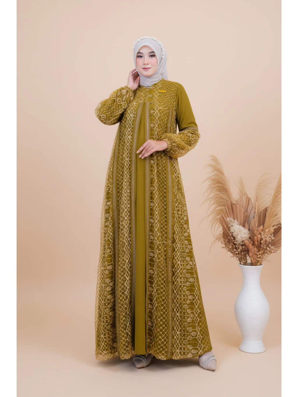 Abaya Pesta Archila Tampilan Depan